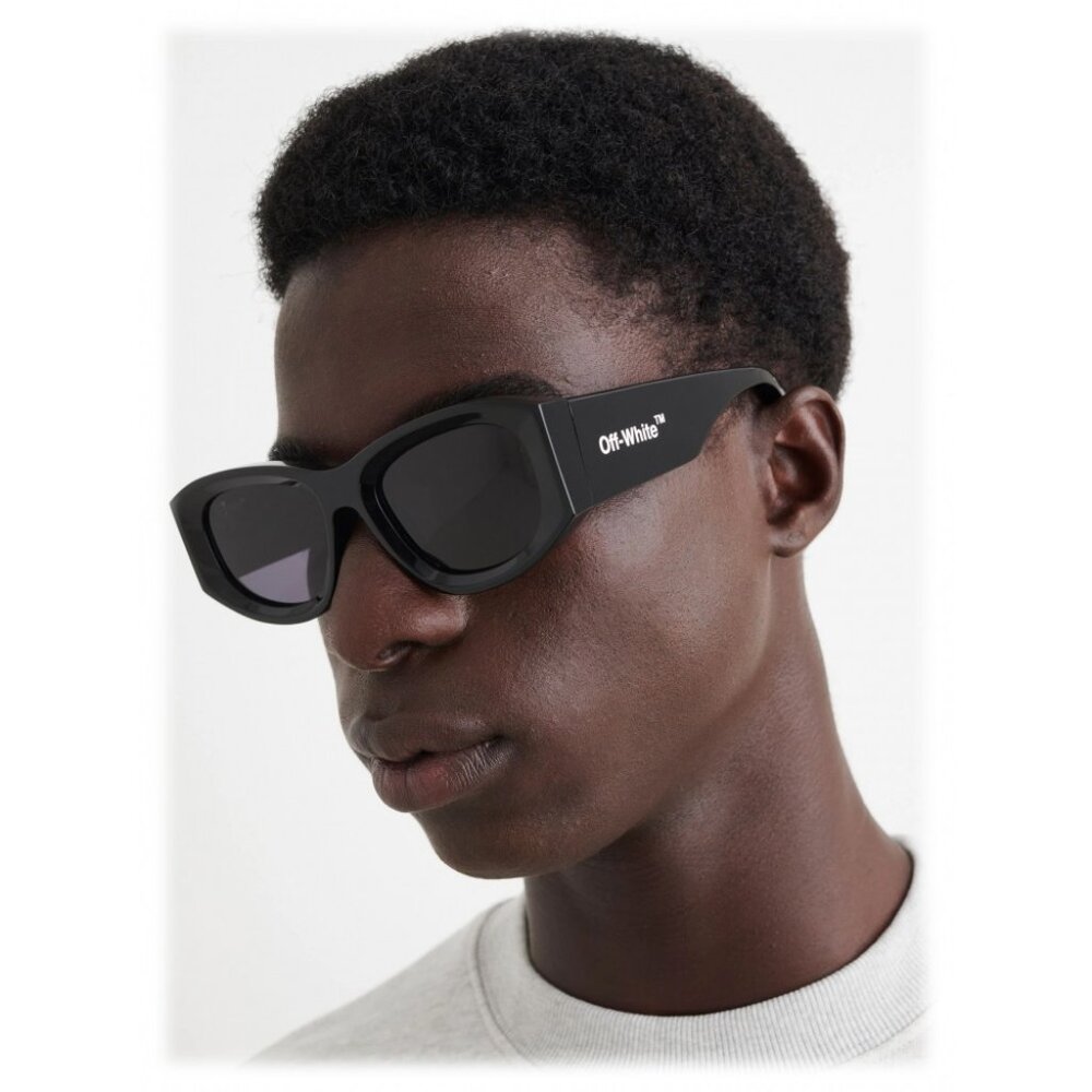 Off-White Men Sunglasses Black Grey Cat Eye OERI041 JOAN 1007 NEW AUTHENTIC - Picture 15 of 15